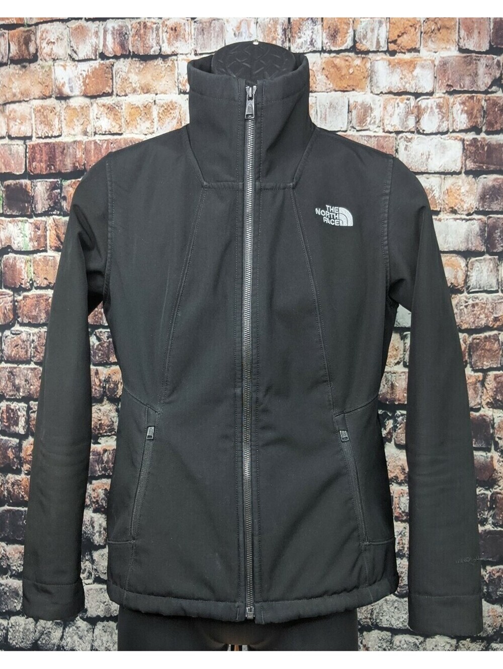 The North Face Apex Chromium Thermal Windwall Softshell Jacket Black Women Small